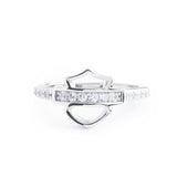 Harley-Davidson Women's Open Bar & Shield Sterling Silver Logo Ring