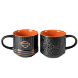 Harley-Davidson Open B&S Embossed Coffee Mug Set - HDX-98683