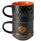 Harley-Davidson Open B&S Embossed Coffee Mug Set - HDX-98683