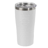 Embossed Open Bar & Shield Travel Mug - White - HDX-98695