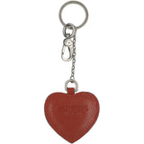 Harley-Davidson® Open Bar & Shield Logo Heart Shaped Leather Key Fob - Orange
