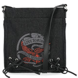 Harley-Davidson Women's Live To Ride Washed Canvas Crossbody Purse - Black