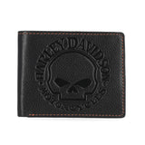 Men's Classic Leather Skull Passcase Wallet