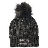 Harley-Davidson Women's Old English Pom Beanie - Black