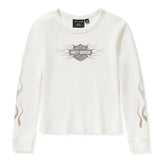 Harley-Davidson Women's Vintage Flames Knit Top - Harley Black
