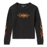 Harley-Davidson Women's Vintage Flames Knit Top - Harley Black