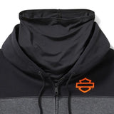 Harley-Davidson Men's H-D TECH Gaiter Full Zip - Colorblock - Charcoal Grey/ Blk