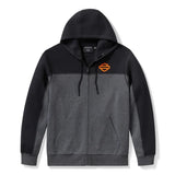 Harley-Davidson Men's H-D TECH Gaiter Full Zip - Colorblock - Charcoal Grey/ Blk