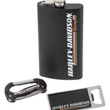 Harley-Davidson Mens Racing Gift Set: Includes Flask, Bottle Opener & Multi-Tool // HDL-18622