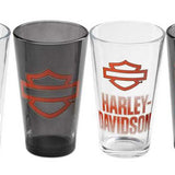 Harley-Davidson 16 oz. Open Bar & Shield Fade Pint Glass Set, Set of Four // HDL-18830