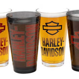 Harley-Davidson 16 oz. Open Bar & Shield Fade Pint Glass Set, Set of Four // HDL-18830