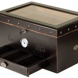 Harley-Davidson Cigar Humidor - Distressed Black Finish //  HDL-19650