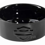 Harley-Davidson Sculpted Open Bar & Shield Logo Ceramic Pet Bowl - Black