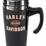 Harley-Davidson Travel Mug, Bar & Shield Double-Wall Stainless Steel w/ Handle // HDX-98643