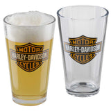 Harley-Davidson Core Bar & Shield Logo Pint Glass Set - 16 oz // HDX-98706