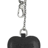 Harley-Davidson Open Bar & Shield Logo Heart Shaped Leather Key Fob - Black