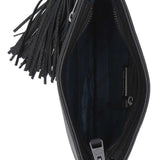 Harley-Davidson Women's Classic Leather Hip Bag w/ Tassel & Strap - Black