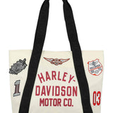 Harley-Davidson Women's Vintage Logo Patches Tote Bag - Natural Polyester