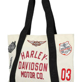 Harley-Davidson Women's Vintage Logo Patches Tote Bag - Natural Polyester