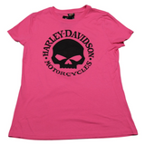 Harley-Davidson Women's H-D Willie G Skull Dealer Tee - Pink