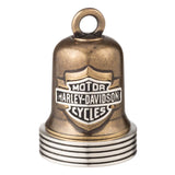 Harley-Davidson Brass Ribbed Edge Logo Ride Bell - Gold