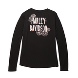 Harley-Davidson® Women's Fireside Roses Thermal Henley // 96452-23VW