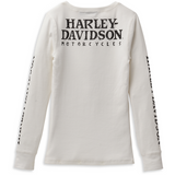 Harley-Davidson® Women's Skull Snap Front Long Sleeve Henley Black // 99099-22VW