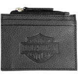 Harley-Davidson® Bar & Shield Embossed Leather Front Pocket Wallet // BSE6983-BLACK