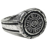 Harley-Davidson® Men's B&S Wax Seal Silver Ring // HDR0544