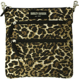 Harley-Davidson® Cotton Canvas Leopard Print Crossbody Clip Bag // LCC-4526-Leopard
