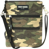 Harley-Davidson® Cotton Canvas Camo Print Crossbody Clip Bag // LCC4565-Camo