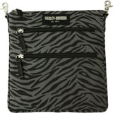 Harley-Davidson® Cotton Canvas Zebra Print Crossbody Clip Bag // LCC4572-Zebra
