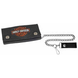 Harley-Davidson® Tall Trucker Wallet with Bar & Shield // XML4317-ORGBLK