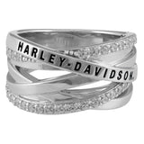 Harley-Davidson® Women's Twisted Bling Harley Band Ring // HDR0567
